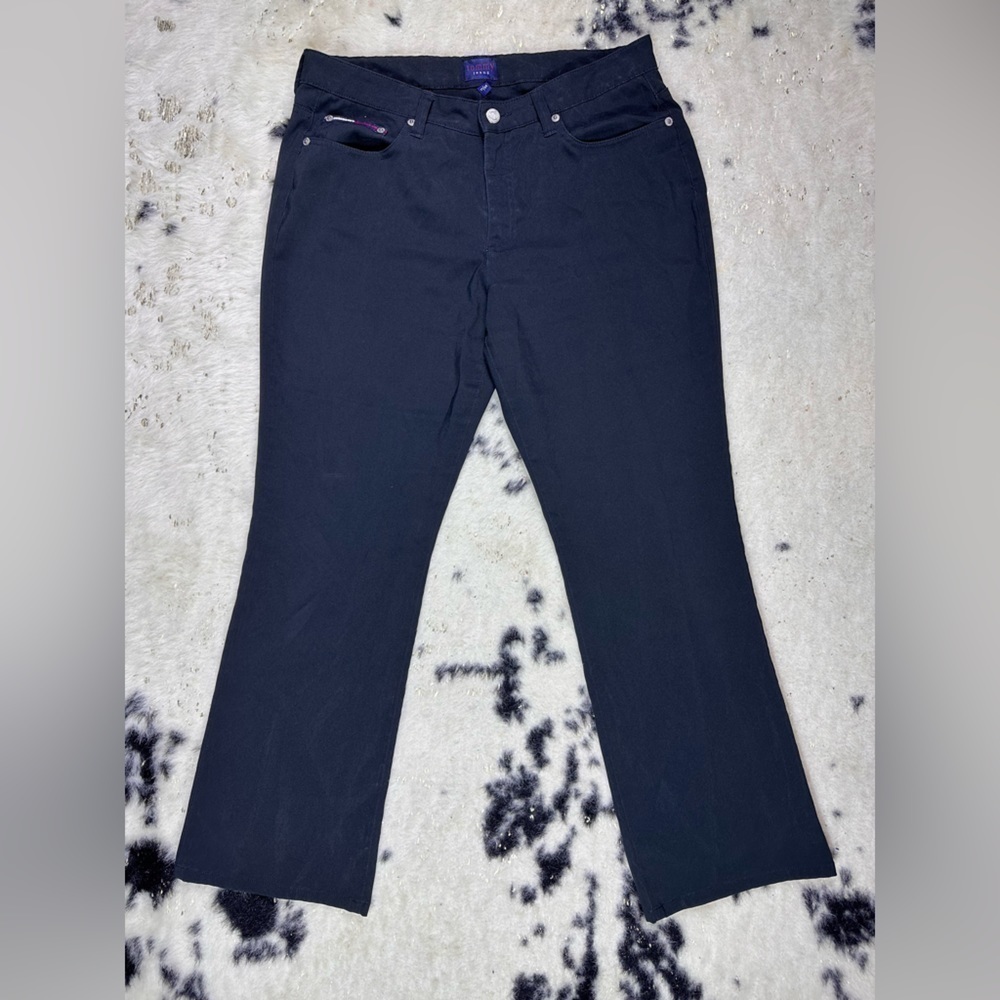 Tommy Hilfiger Women’s Black Mid Rise Nylon Stretch Bootcut Pants Size 11
